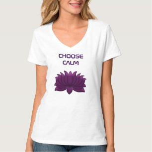 Kies voor de kalme paarse lotusbloem t-shirt