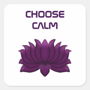 Kies voor de kalme paarse lotusbloem vierkante sticker