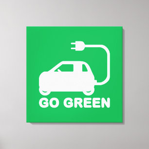 Kies voor groene ~ Drive Electric Cars Canvas Afdruk