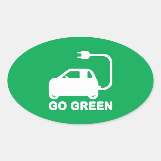 Kies voor groene ~ Drive Electric Cars Ovale Sticker (Voorkant)