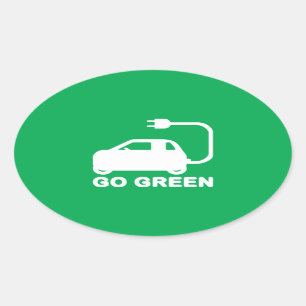 Kies voor groene ~ Drive Electric Cars Ovale Sticker