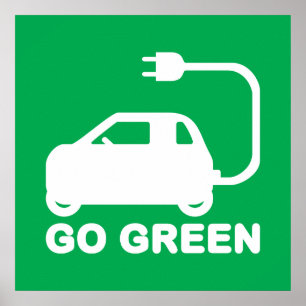 Kies voor groene ~ Drive Electric Cars Poster