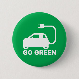 Kies voor groene ~ Drive Electric Cars Ronde Button 5,7 Cm