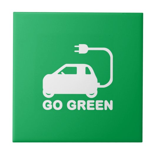 Kies voor groene ~ Drive Electric Cars Tegeltje (Voorkant)