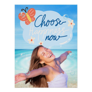 Kies voor Happiness Now Inspirerend Beach Poster Perfect Poster