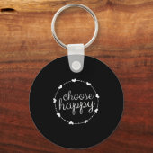 Kies voor Happy Cute Positivity Joy Love Inspirati Sleutelhanger (Voorkant)