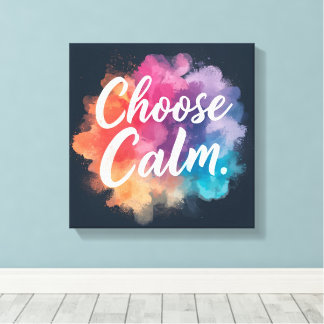Kies voor kalme mindfulness levendige kleuren canvas afdruk