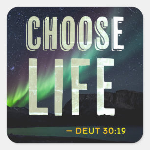 Kies voor Life Deuteronomie 30:19 Pro-Life Vierkante Sticker