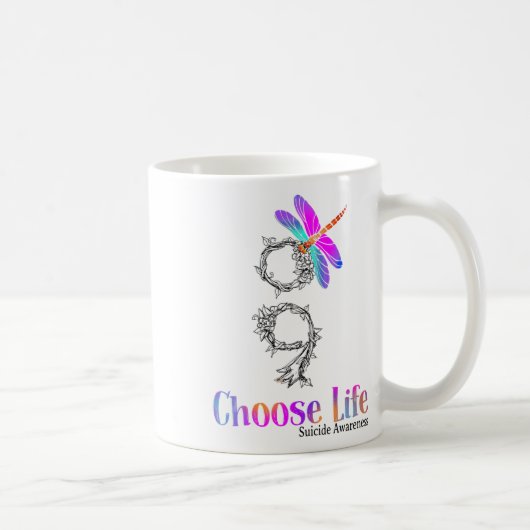 Kies voor Life Suicide Awareness Dragonfly Koffiemok (Rechts)