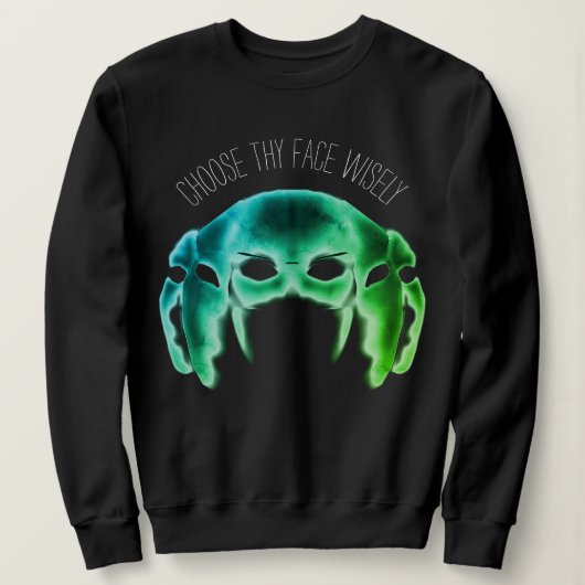 Kies voor Thy Face Wisely green spookface sweatshi Trui (Design voorkant)