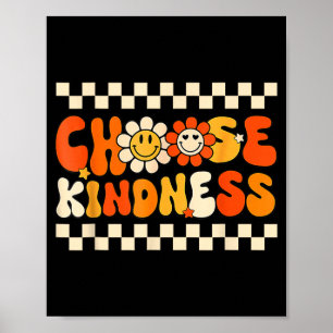 Kies voor Vriendelijkheid T-shirt Retro Wees Vrien Poster