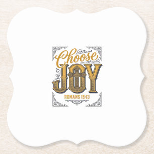 Kies vreugde Romans 15_13 Christelijk geloof shirt Kartonnen Onderzetters