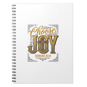 Kies vreugde Romans 15_13 Christelijk geloof Shirt Notitieboek