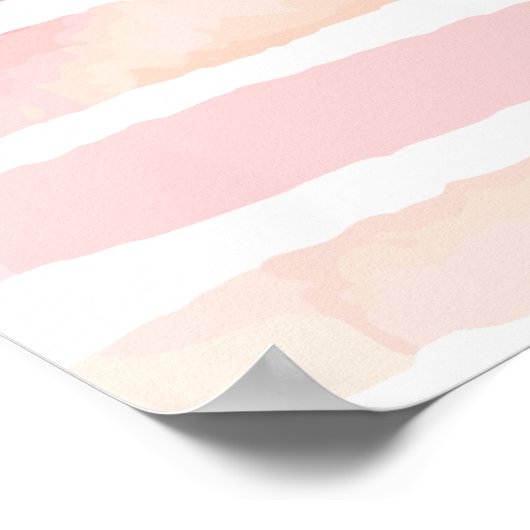 Kies vreugde Roze waterverf strepen inspirerend Poster (Hoek)