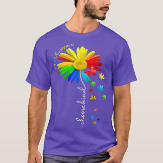 Kies Vriendelijk Autisme Bewustzijn Zonnebloem Voo T-shirt