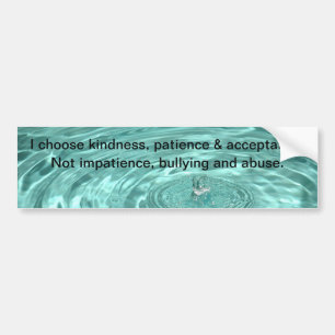 Kies vriendelijkheid geduld acceptatie Bumperstick Bumpersticker