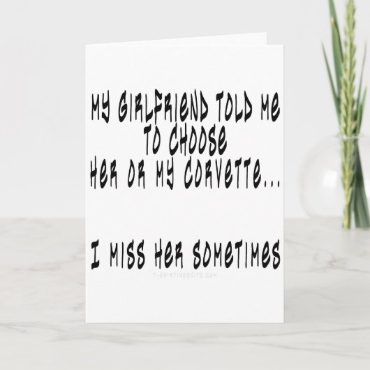 Kies Vriendin of Corvette Kaart (Voorkant)