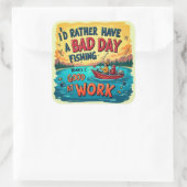 Kies vrijetijdsbesteding: Gevist over werk Vierkante Sticker (Tas)