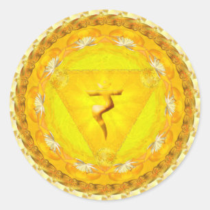 Kietelaar, Vuur, Sterkte, Sun Chakra Ronde Sticker