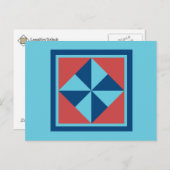 Kieuwd Briefkaart - Pinwheels (marinevlek/rood) (Voorkant / Achterkant)