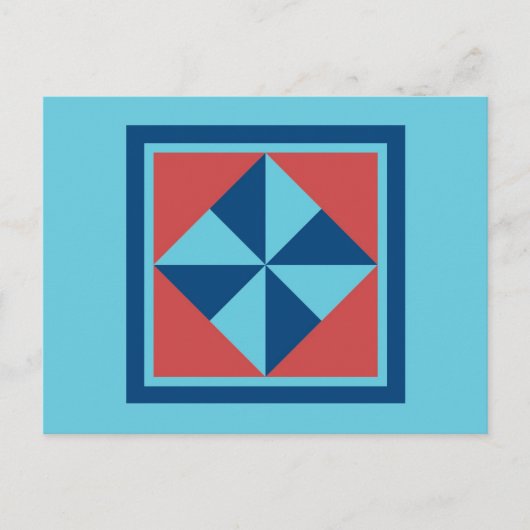 Kieuwd Briefkaart - Pinwheels (marinevlek/rood) (Voorkant)