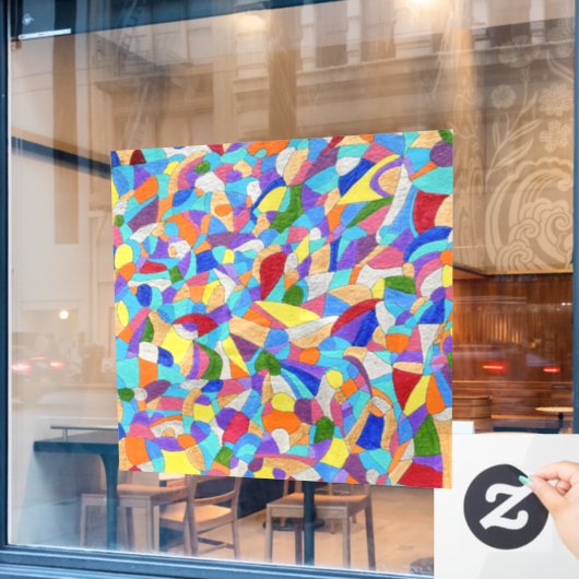 Kieuwen op een strand raamsticker (Cafe Raam)