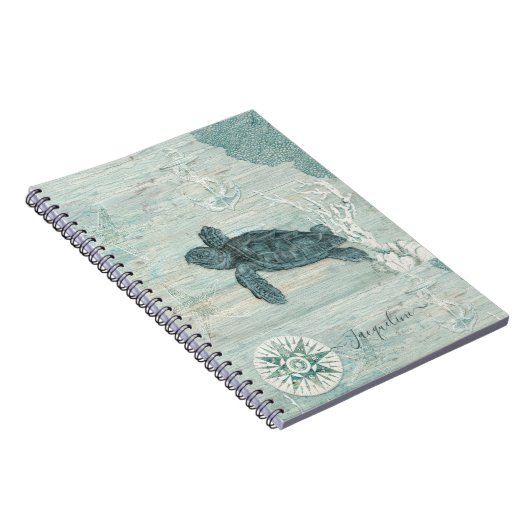 Kieuwstaartschelp Kreukschopvis Blauw drift Notitieboek (Rechterzijde)