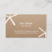 Kieuwthema Starfish & Seashells Rustic Kraft Visitekaartje (Achterkant)