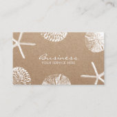 Kieuwthema Starfish & Seashells Rustic Kraft Visitekaartje (Voorkant)