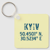 Kiev Oekraïne - Breedtegraad & lengtegraad Sleutelhanger (Voorkant)