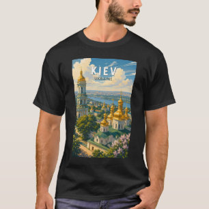 Kiev Oekraïne Illustratie Reizen Kunst Vintage T-shirt