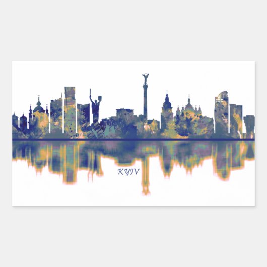 Kiev Skyline Rechthoekige Sticker (Voorkant)