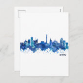 Kiev Ukraine Skyline Blue Feestdagenkaart (Voorkant / Achterkant)