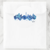 Kiev Ukraine Skyline Blue Ronde Sticker (Tas)