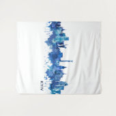 Kiev Ukraine Skyline Blue Wandkleed (Voorkant (horizontaal))