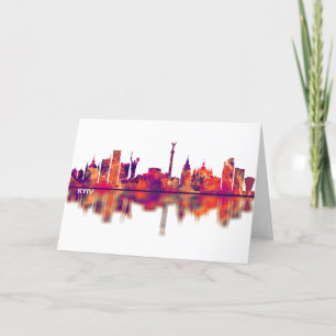 Kiev Ukraine Skyline Feestdagen Kaart