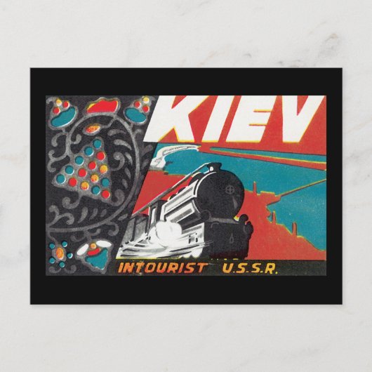 Kiev_Vintage Travel Poster Briefkaart (Voorkant)