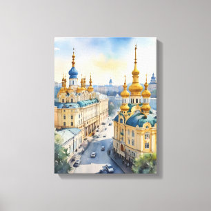 Kiev waterverf kunst canvas afdruk