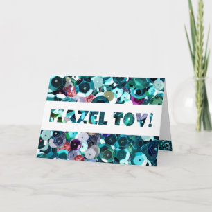 Kiezelachtige Lovertjes Aqua Blauwe Faux Kaart