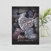 Kiezeltje Hart Verliefde Foto Bruiloft Save The Date (Staand voorkant)