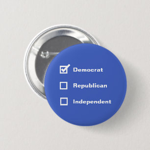 Kiezer Democraat Republikein Onafhankelijk Vinkje Ronde Button 5,7 Cm