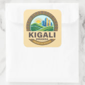 Kigali Rwanda Africa Vierkante Sticker (Tas)