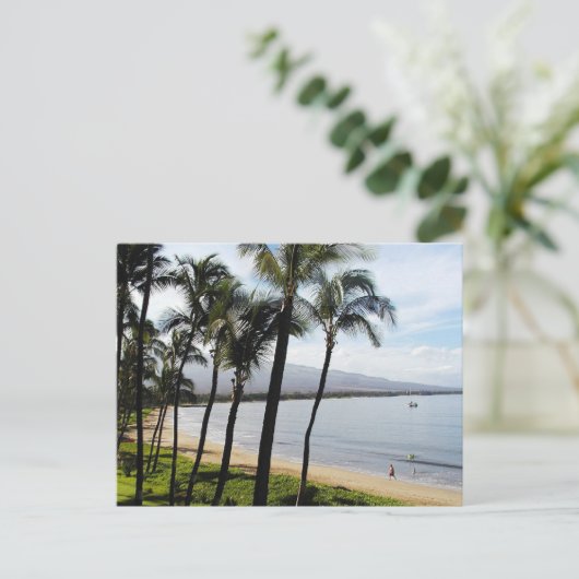 Kihei Maui Hawaii Beach Palms Feestdagenkaart (Staand voorkant)
