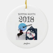 KIITOS SANTA - Fins Lapphund Porcelain Ornament (Achterkant)