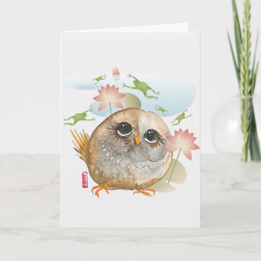 KIJK B4 U LEAP waterverf vogeluil art cards Bedankkaart (Voorkant)