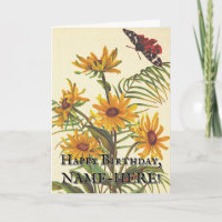  Kijk bloemen, Moth Insect Birthday Kaart