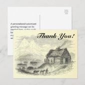  Kijk Cabine, bergen, meer + "Dank je!" Briefkaart (Voorkant / Achterkant)