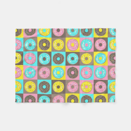 Kijk de Donuts uit! Fleece Deken (Voorkant (Horizontaal))