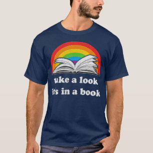 kijk eens in een boek retro lezen t-shirt