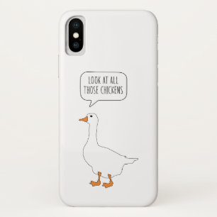 Kijk eens naar al die kippen grappige Honk Goose M iPhone X Hoesje